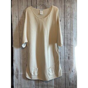 Creation Ivory Long BOHO Tunic Sweater Office Casual Plus Size 16